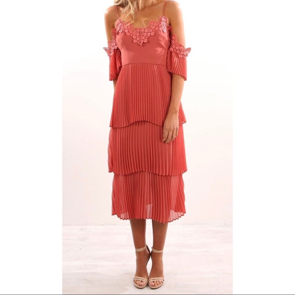 Keepsake - Off The Shoulder Pleated Dress